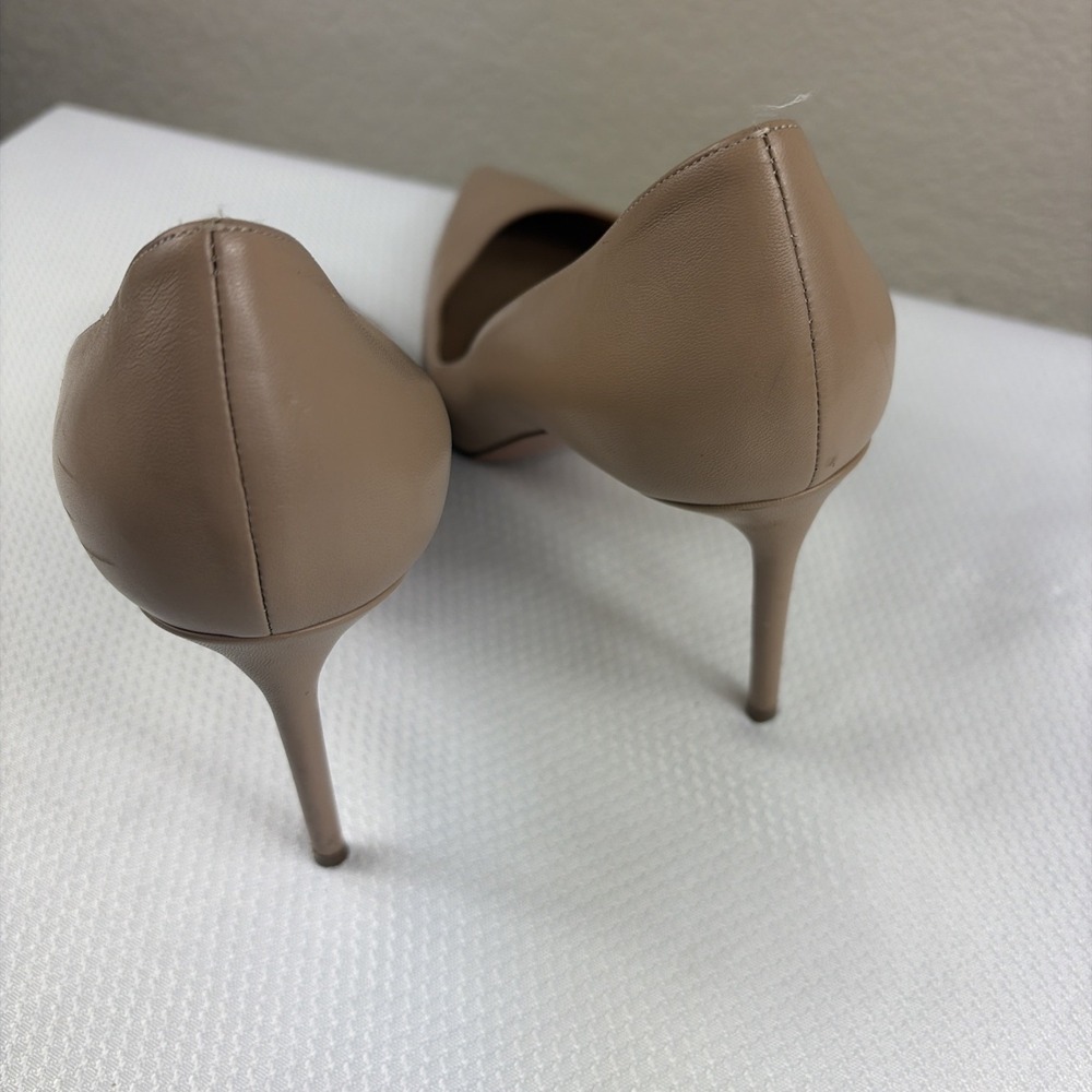 Aquazzura Leather Firenze Pumps Beige Size 39.5 Pointed Toe Heel - Picture 9 of 11
